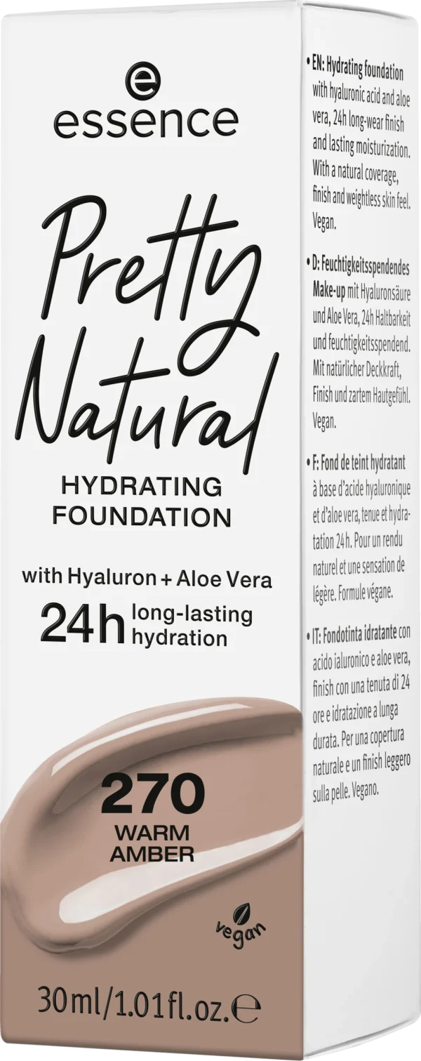 Essence Pretty Natural Hydrating Foundation 270 Warm Amber 1