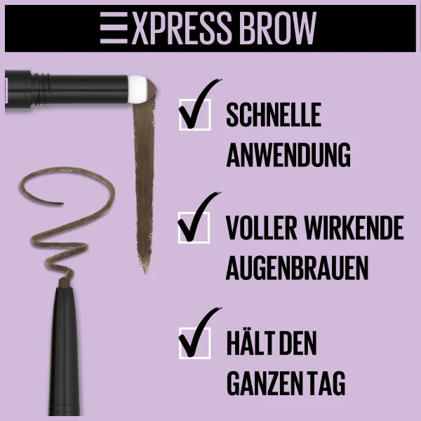 Maybelline New York Augenbrauenstift Express Brow Satin Duo 02 Med Brown 7