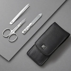 Zwilling Druckknopf-Etui Rindleder, Schwarz 3-tlg. 9