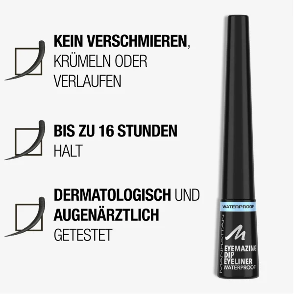 Manhattan Eyemazing Dip Eyeliner 001 Black Waterproof 7