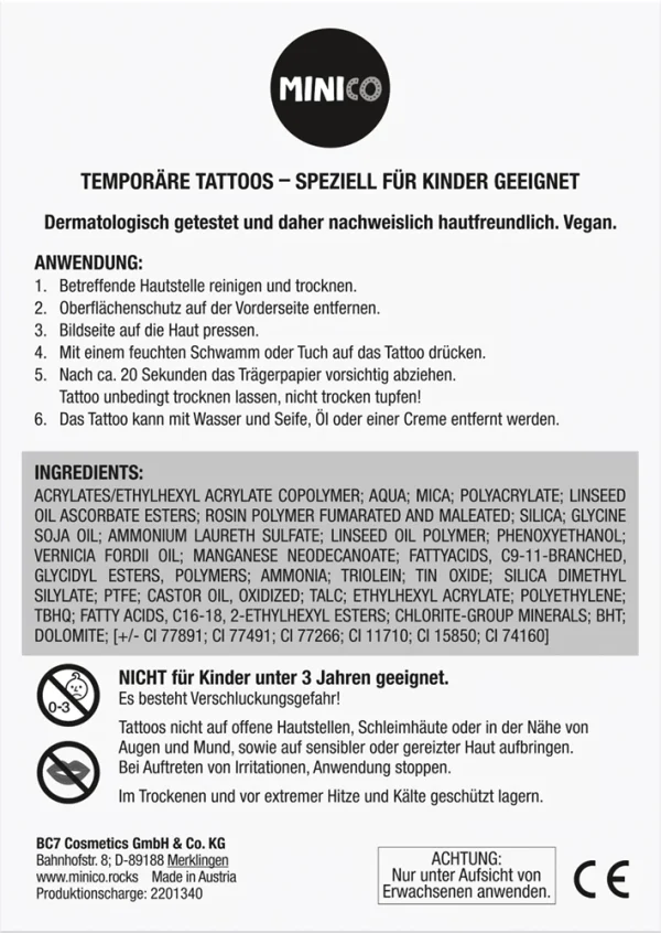 MINICO Temporäre Tattoos SET 01 3