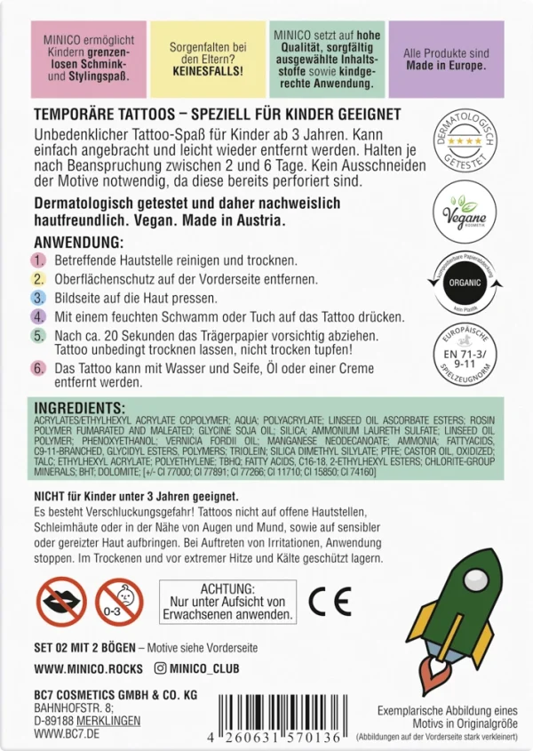 MINICO Temporäre Tattoos SET 02 3