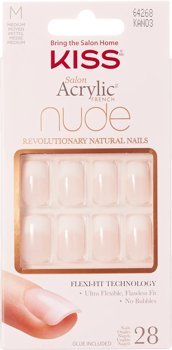 KISS Salon Acrylic Nude French Nails Selbstklebende Fingernägel Cashmere 1