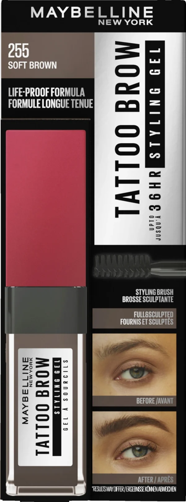 Maybelline New York Tattoo Brow 36H Styling Gel Nr. 255 Soft Brown 1