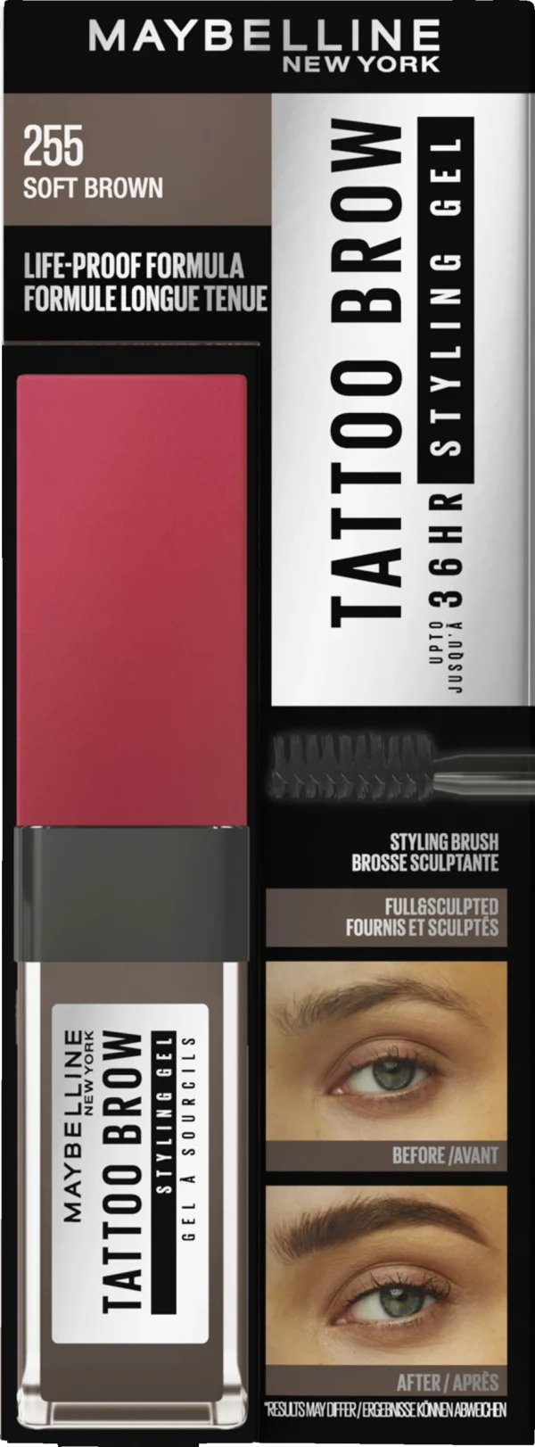 Maybelline New York Tattoo Brow 36H Styling Gel Nr. 255 Soft Brown 1